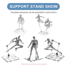 Load image into Gallery viewer, XISTEST Action Figure Stand, 10 PCS Assembly Action Figure Display Holder Base Doll Model Support Stand Compatible with HG RG SD SHF Gundam 1/144 Toy Clear

