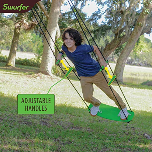 Swurfer Kick Stand Up Outdoor Surfing Tree Swing for Kids Up to