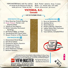 Load image into Gallery viewer, Classic ViewMaster- Victoria and Vancouver Island, British Columbia - ViewMaster Reels 3D- unsold store Stock- Never opened
