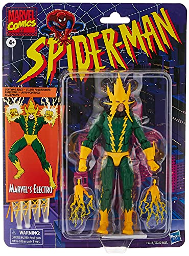 Spider-Man Hasbro Marvel Legends Series 6-inch Collectible Marvels Electro Action Figure Toy Retro Collection
