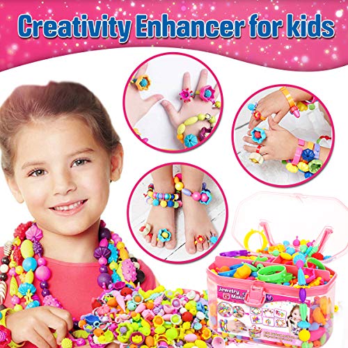 Snap Pop Beads Jewelry Making Kit for Girls, Toy Jewelry Making